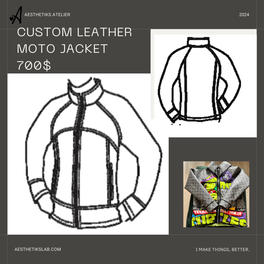 Custom mixed media  Moto Jacket