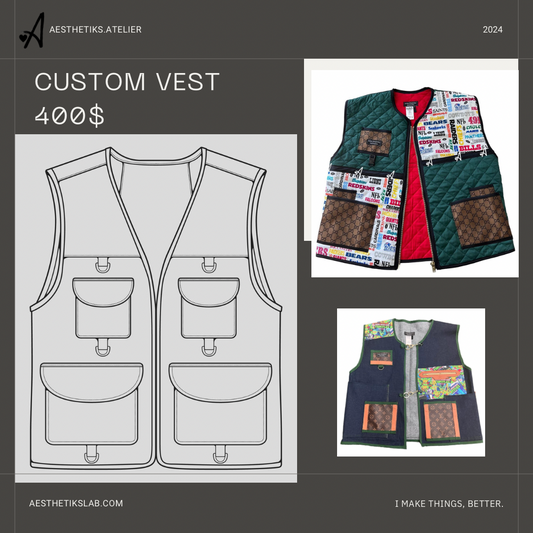 Custom mixed media Vest