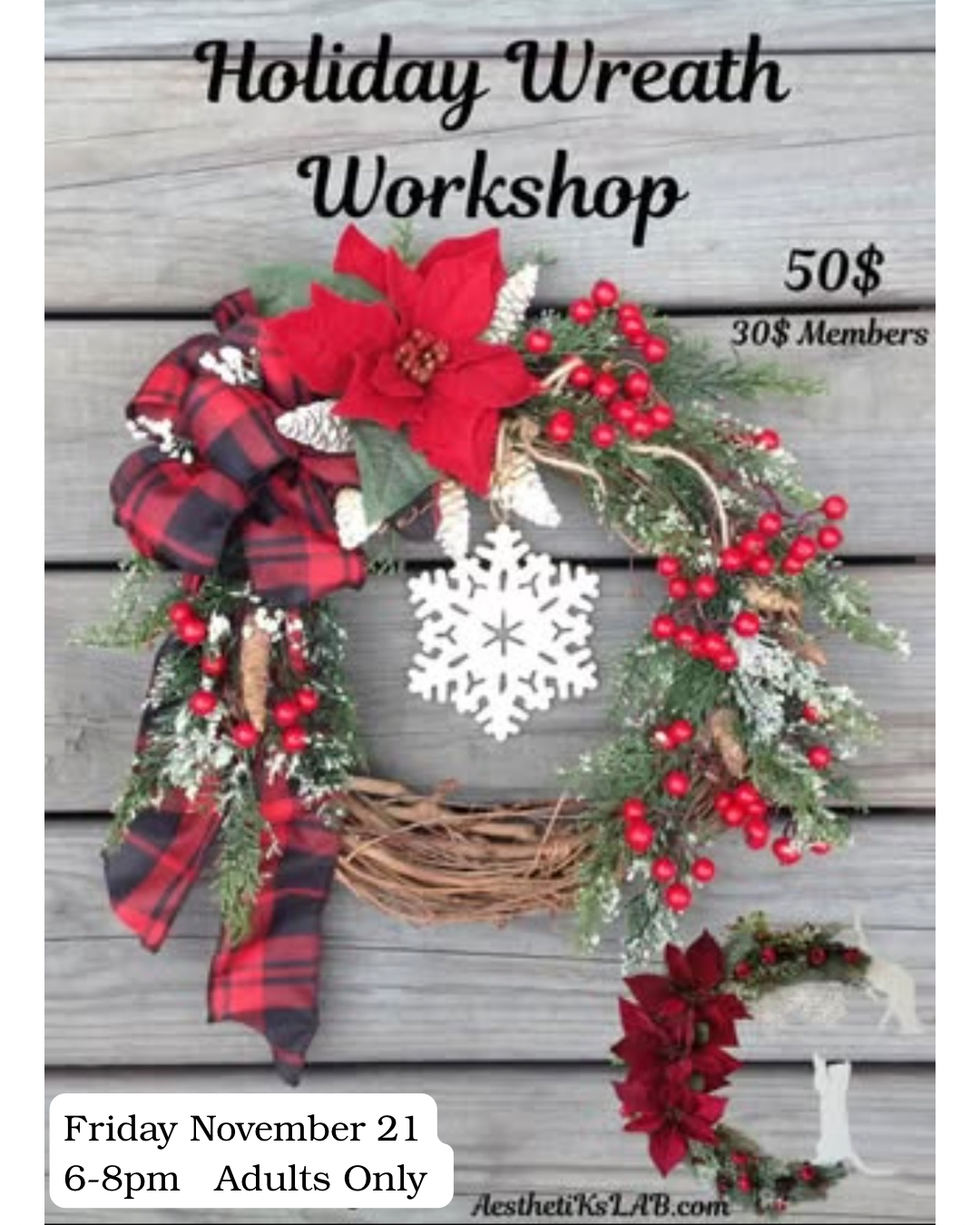 MEMBERS•Holiday Wreath Workshop