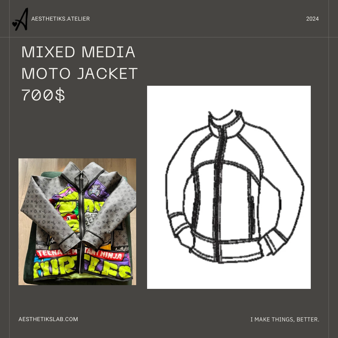 Custom mixed media  Moto Jacket